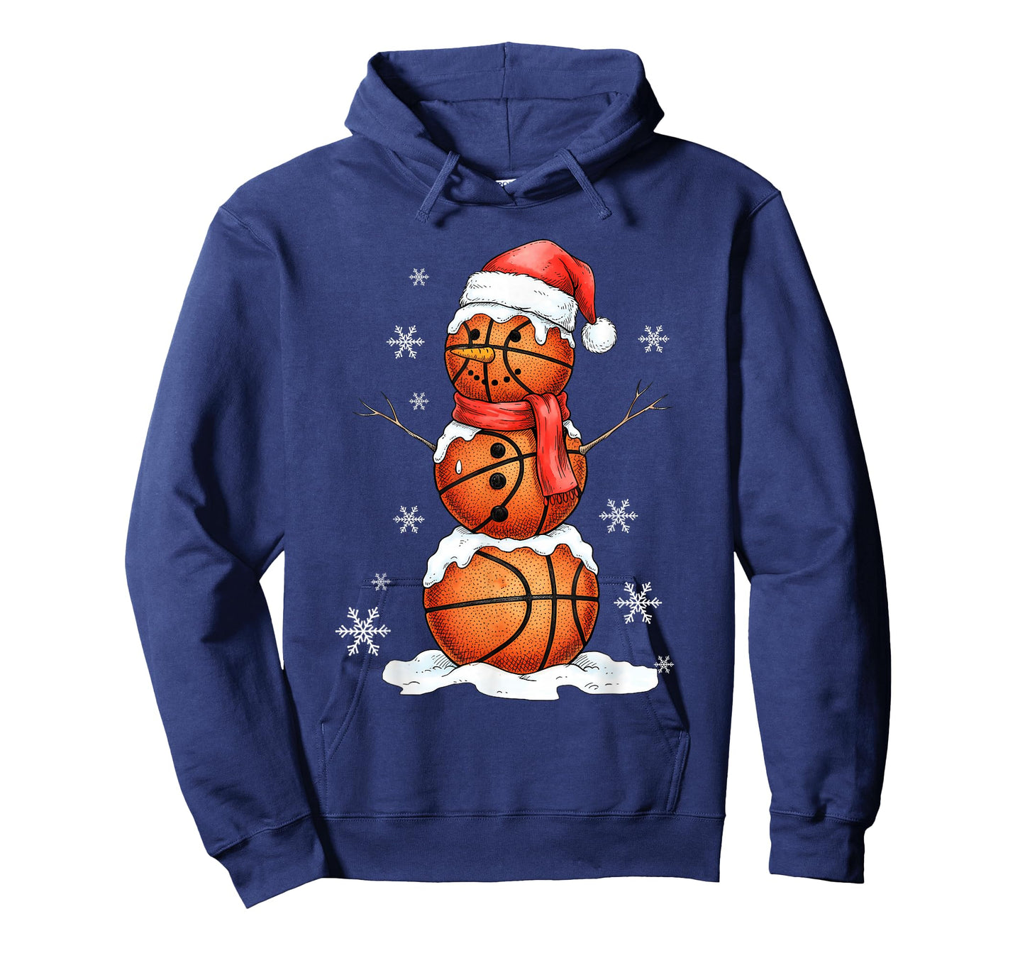 Basketball Snowman Christmas Holiday Sports Xmas Pajamas T-Shirt