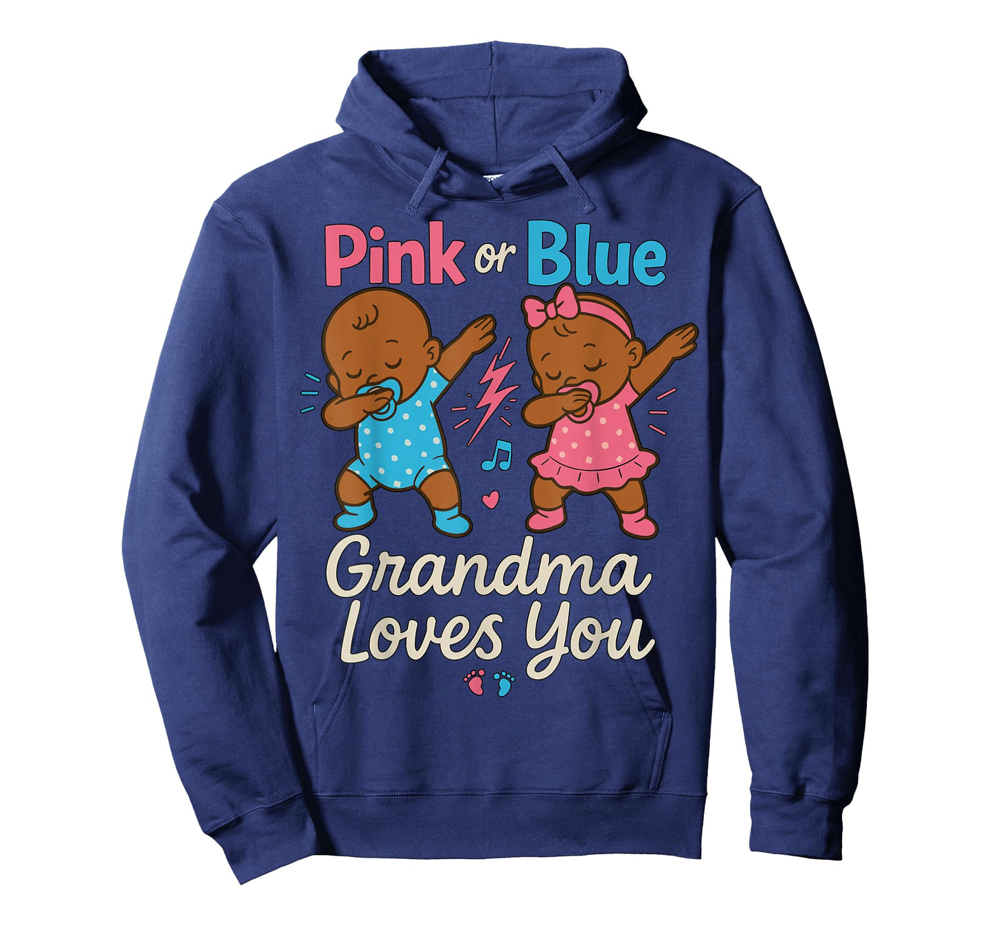 Pink of Blue Grandma Loves You Gender Reveal Baby Shower T-Shirt