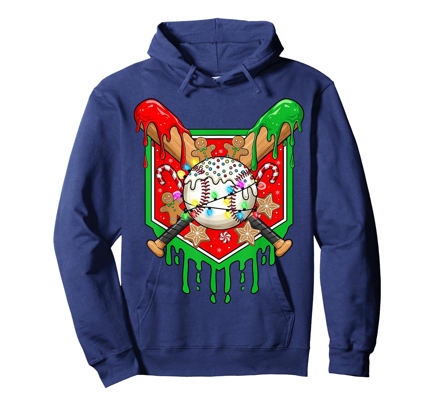 Christmas Baseball Drip for Boys Ice Cream Drip Baseball T-Shirt