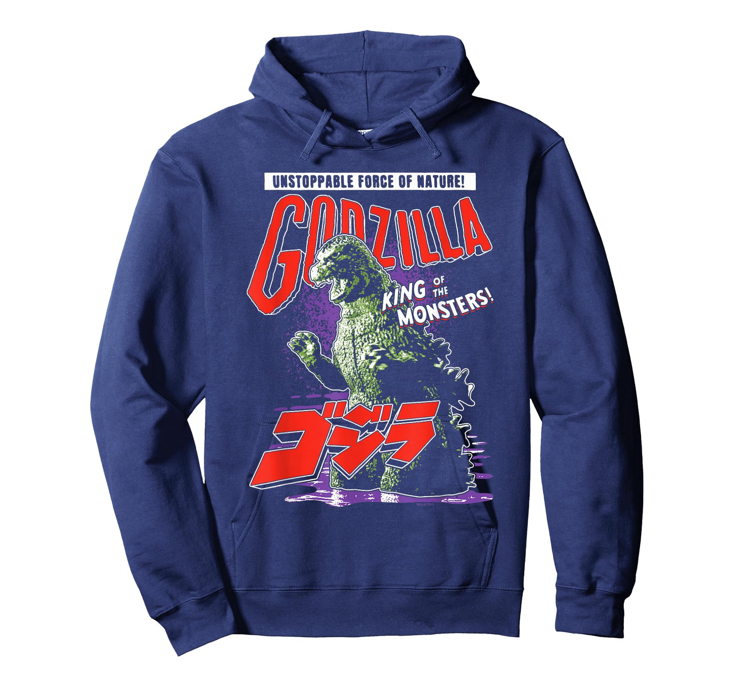 Godzilla Unstoppable Force of Nature Retro Kanji Kaiju Movie T-Shirt