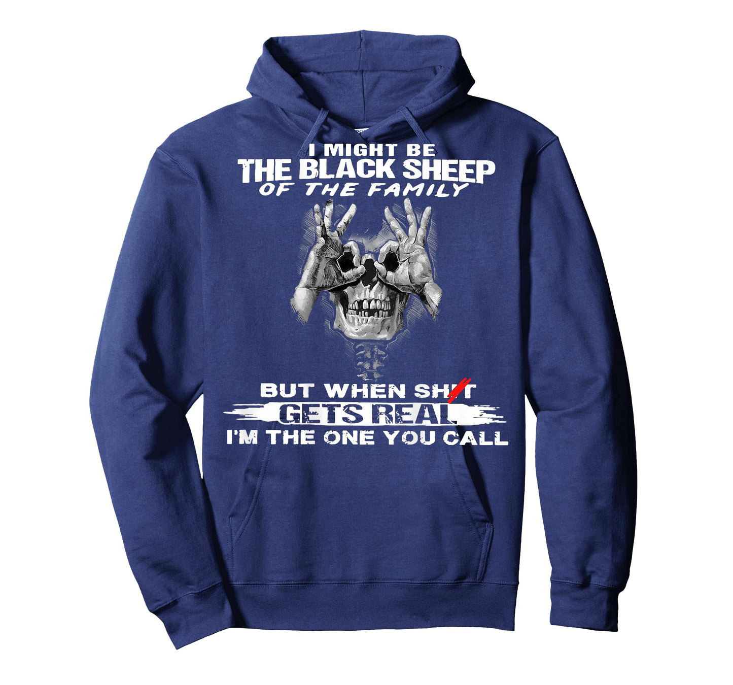 Skull I Might Be The Black Retro Sheep of The Family On Back T-Shirt