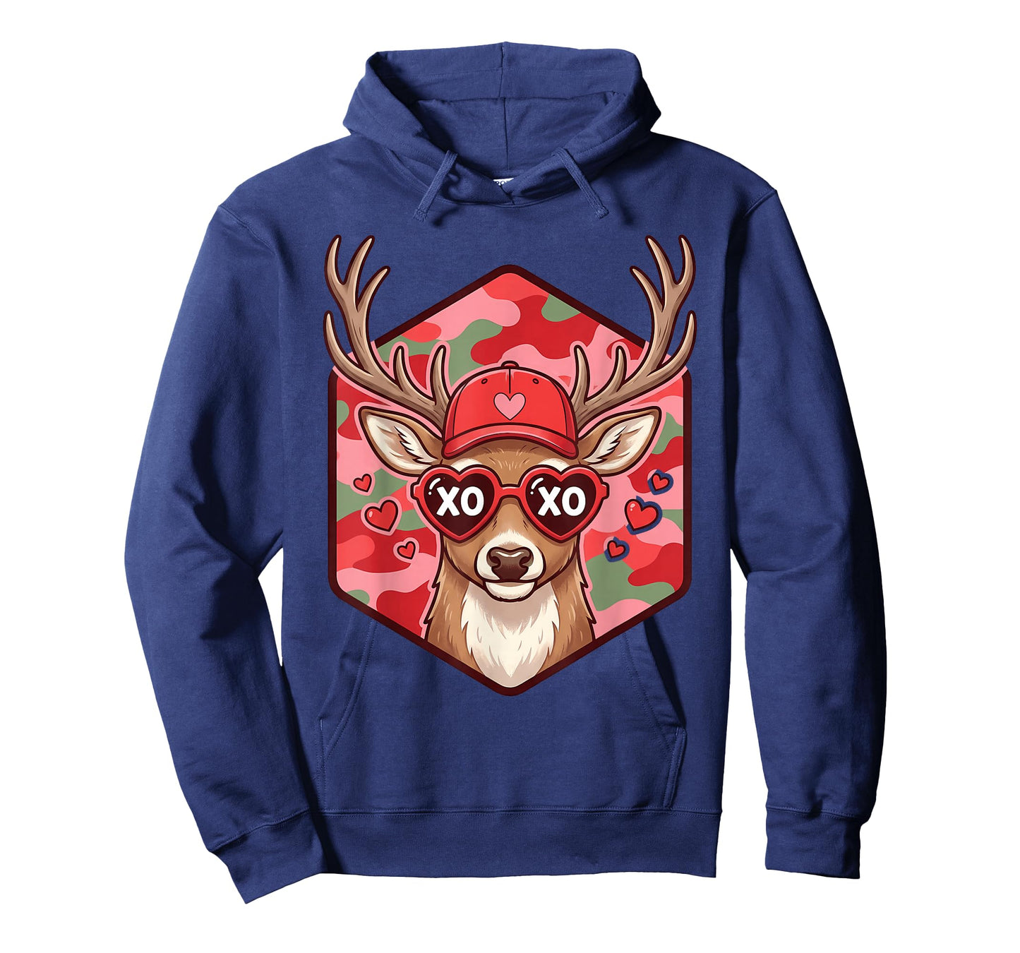 Retro Funny Boys Valentines Day Hunting Deer Camo Kids Men T-Shirt