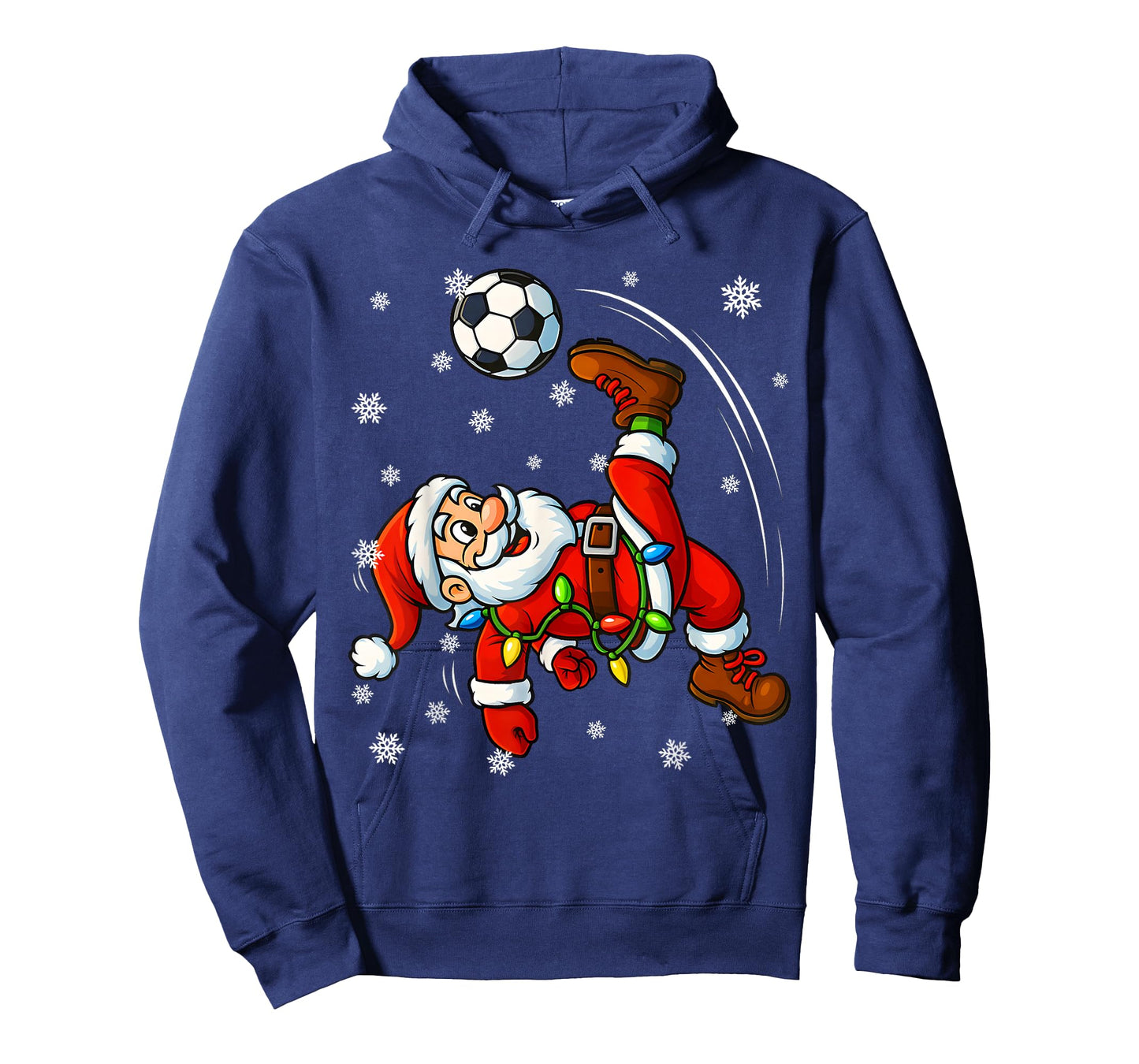 Funny Retro Santa Playing Soccer Pjs Christmas Xmas Men Boy T-Shirt