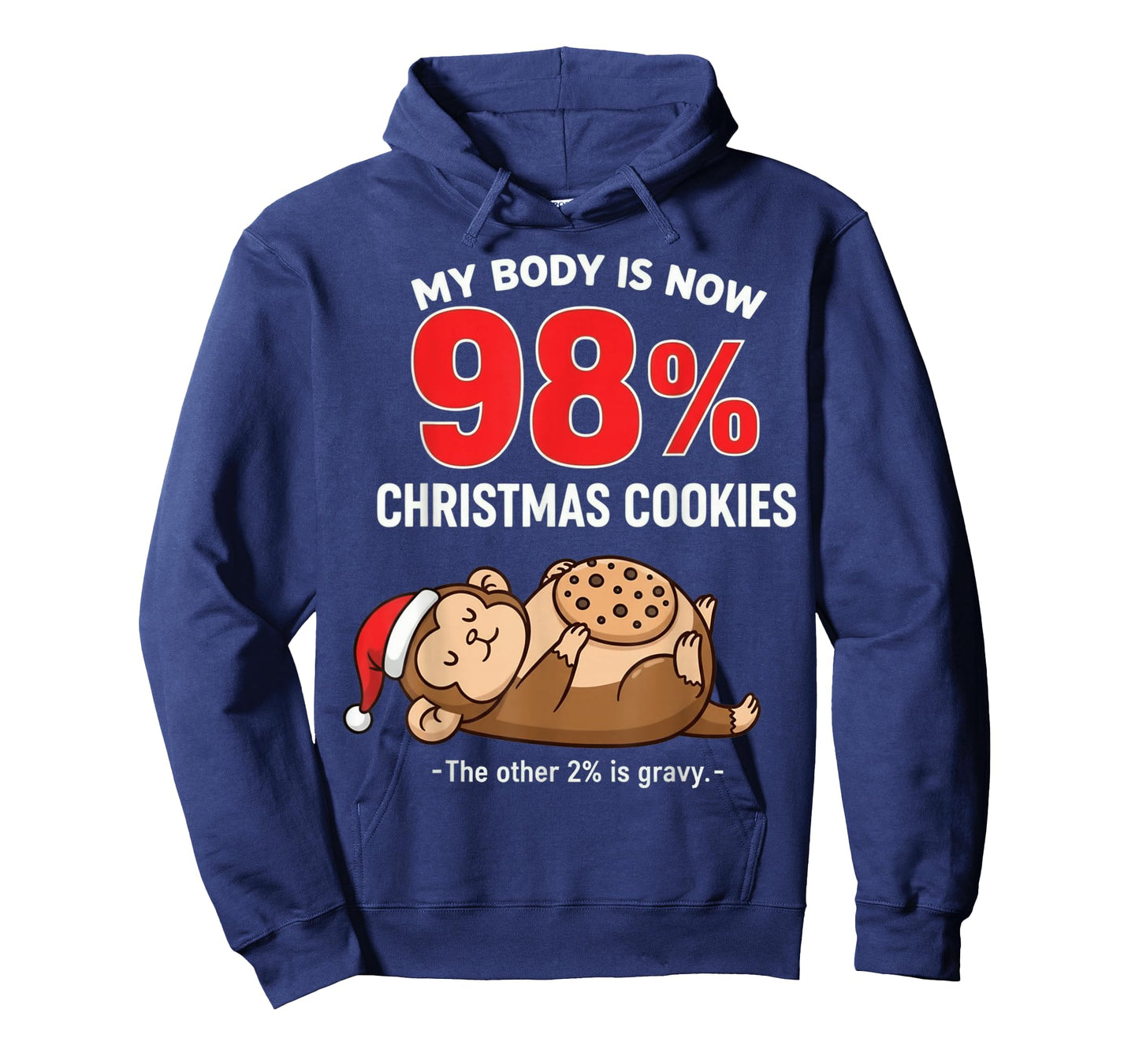 My Body is 98% Christmas Cookies Funny Monkey Pajama T-Shirt