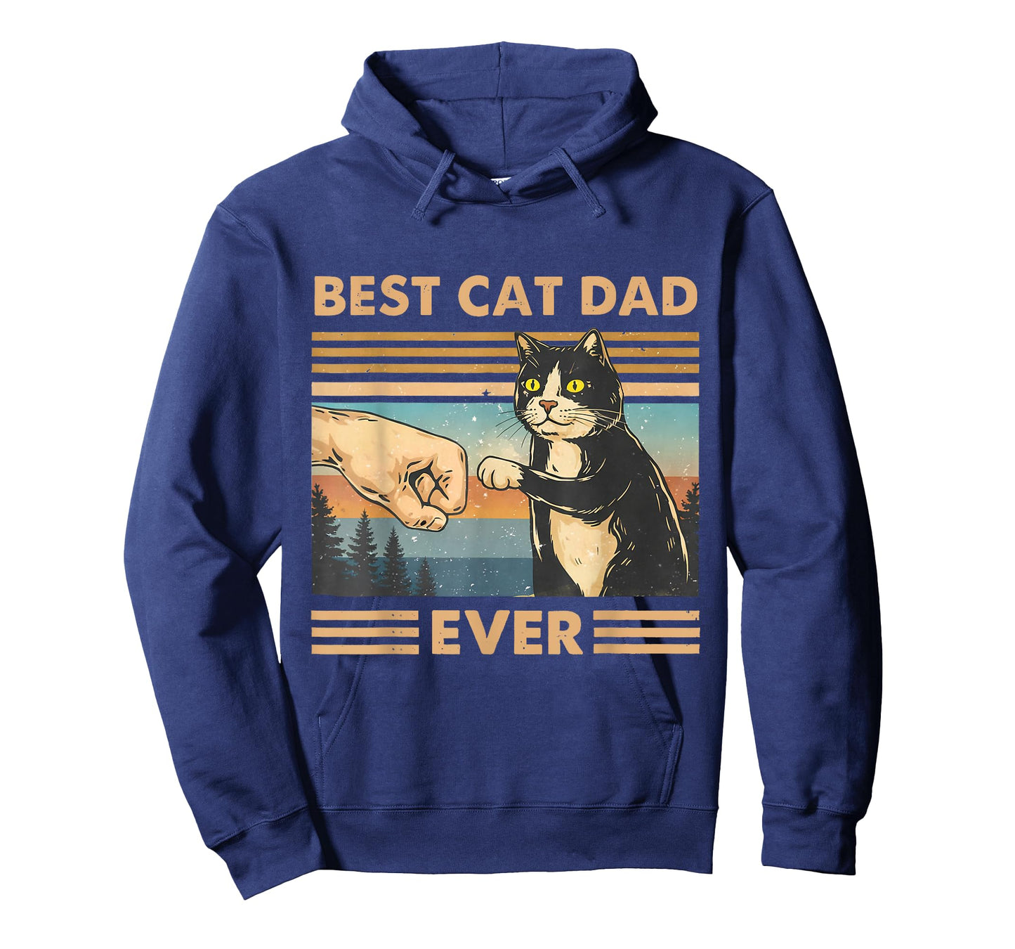 Best Cat Dad Ever Vintage Cat Fist Bump Funny Cat Lover Men T-Shirt