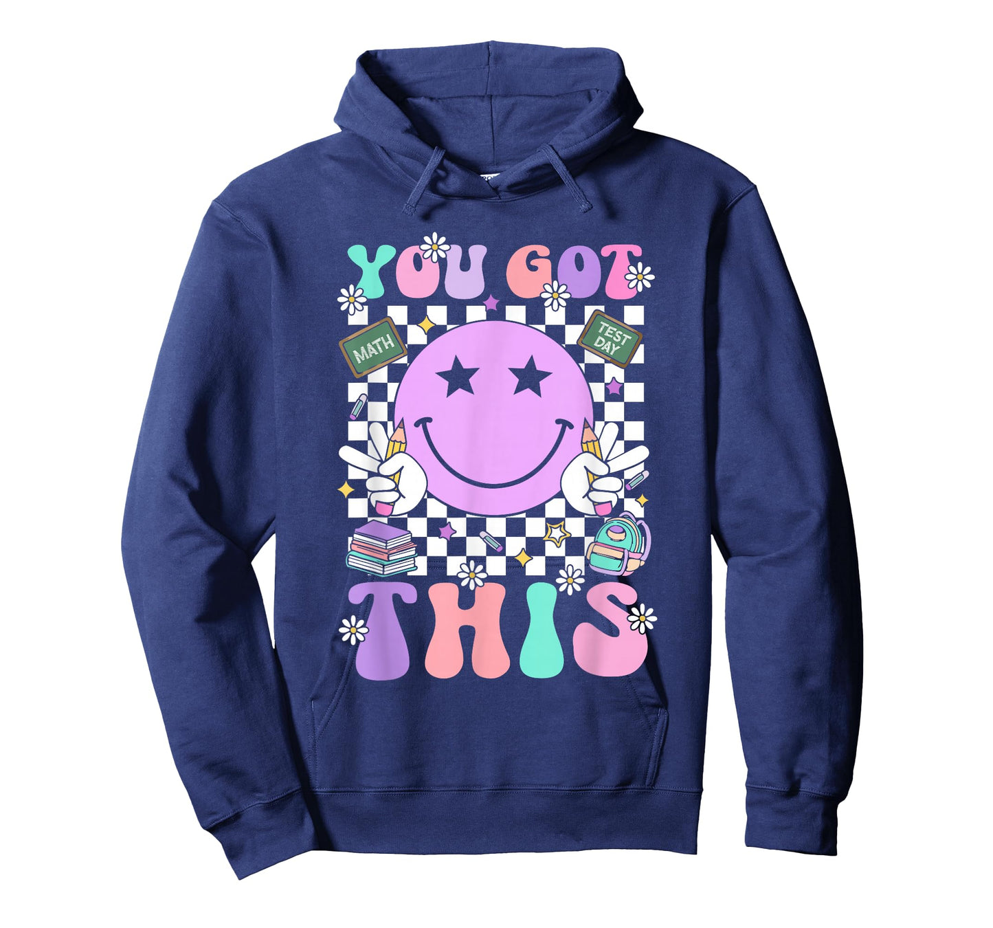 Groovy You Got This Smile Face Testing Day Teacher Womens T-Shirt