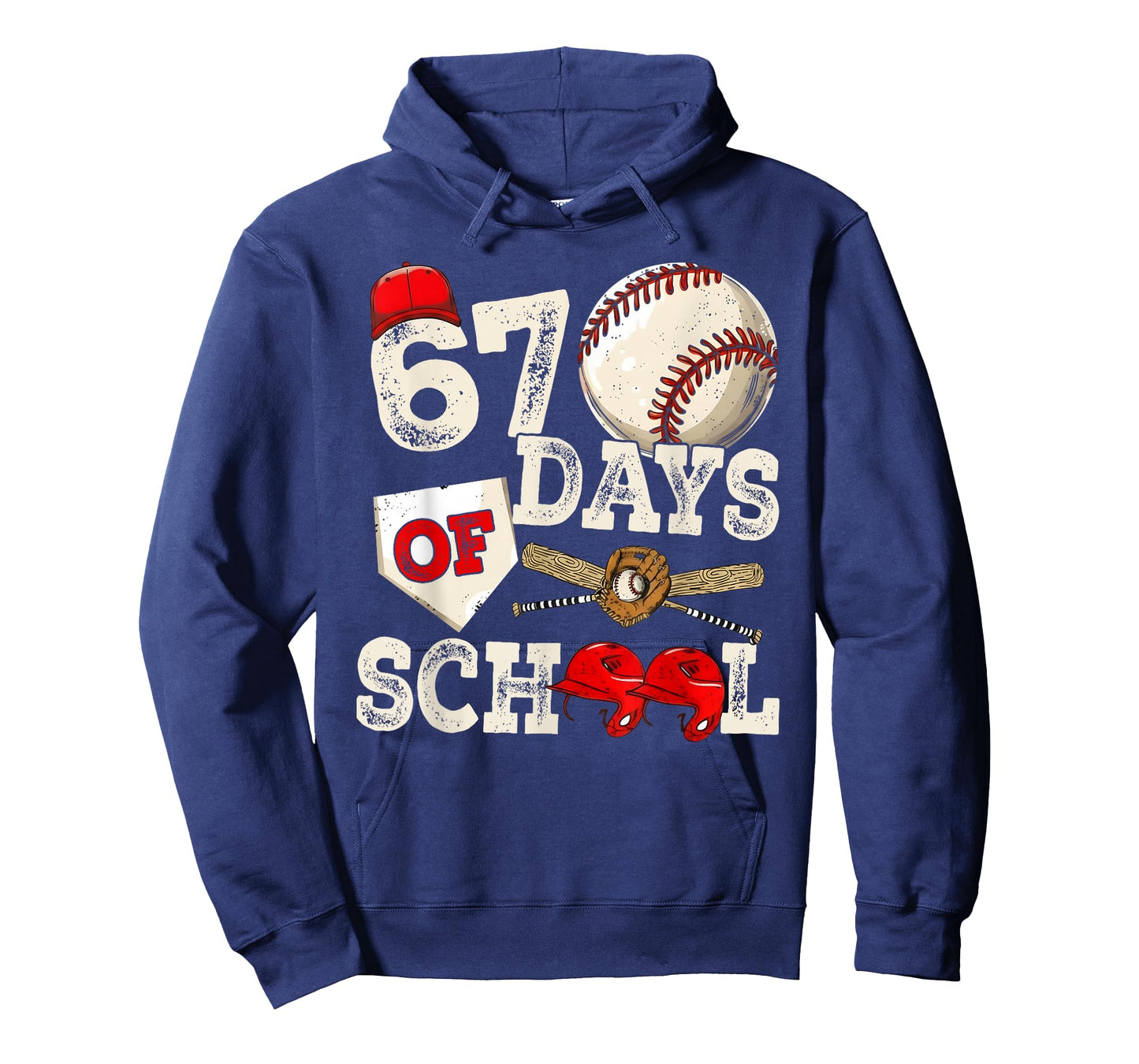 67 Days of School 67th Day Funny Baseball Meme Men Boys Kids T-Shirt