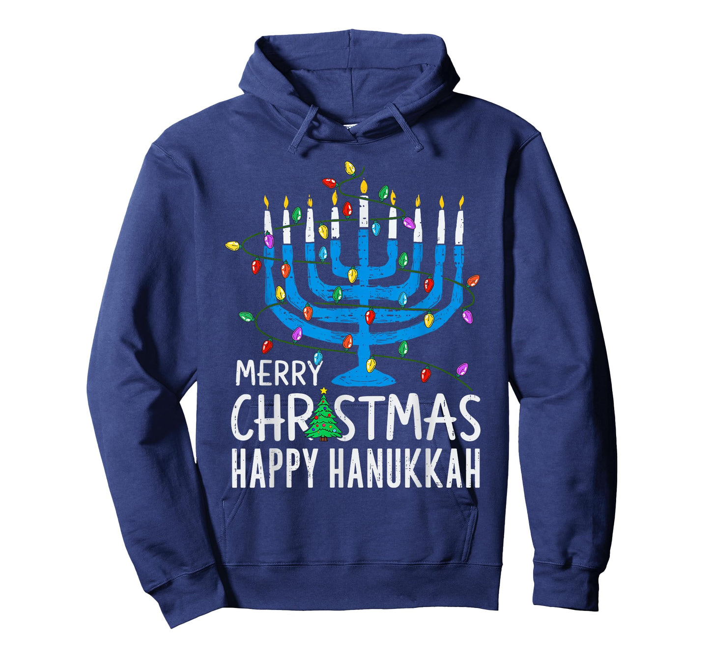 Merry Christmas Happy Hanukkah Jewish Menorah Chanukah Pjm T-Shirt