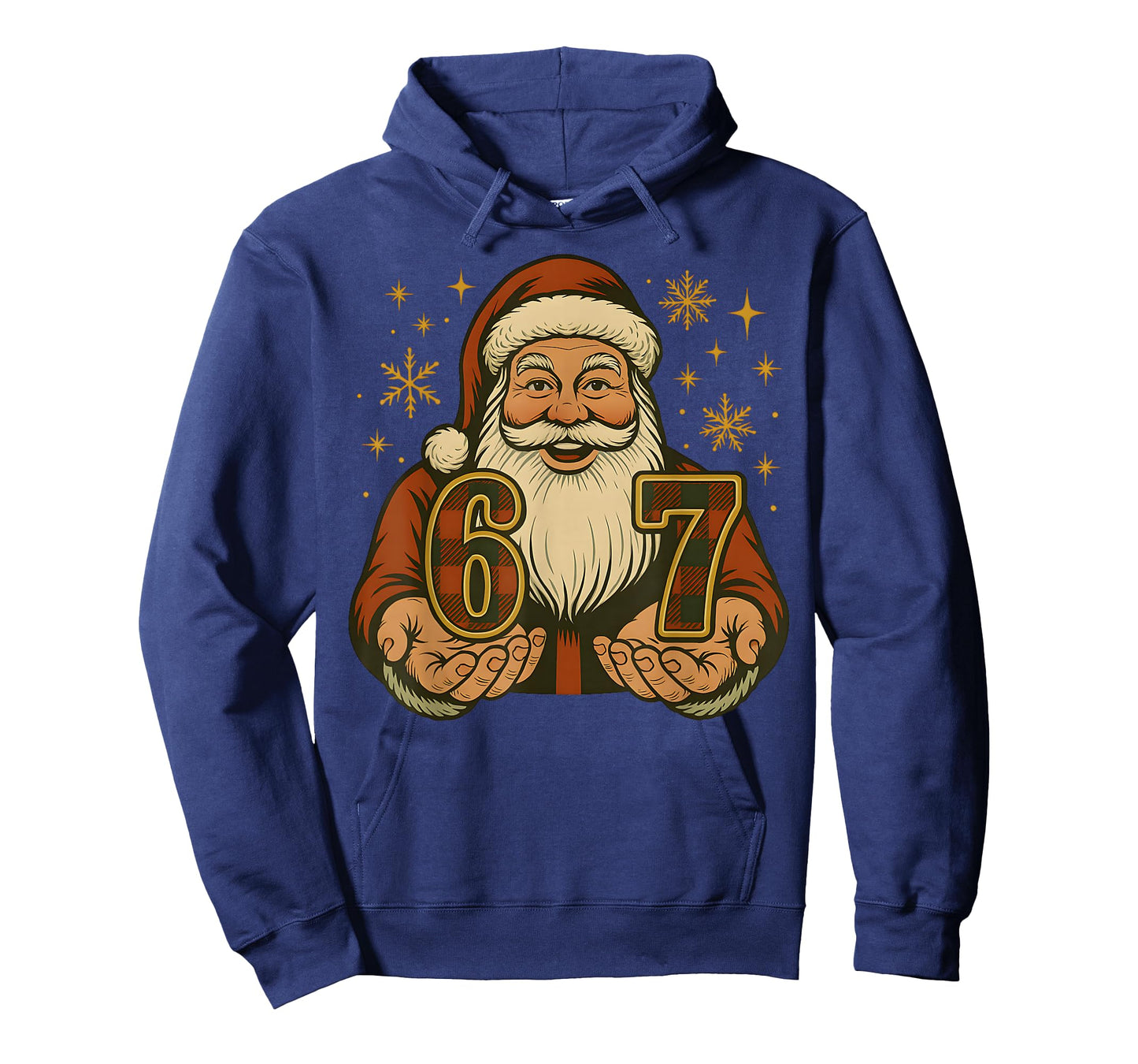 Funny 67 Christmas Santa Claus Hands Six Seven Meme Numbers T-Shirt