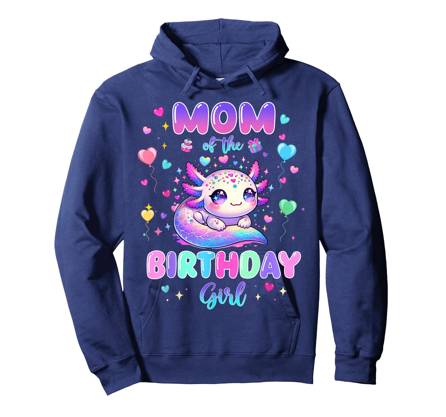 Mom of The Birthday Girl Axolotl Lover Theme Family Matching T-Shirt