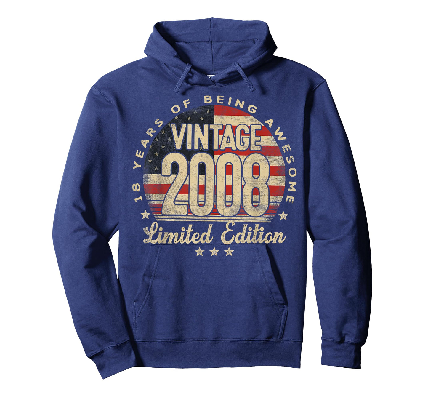 Vintage 2008 Limited Edition USA Flag 18-Year-Old Age 18 T-Shirt