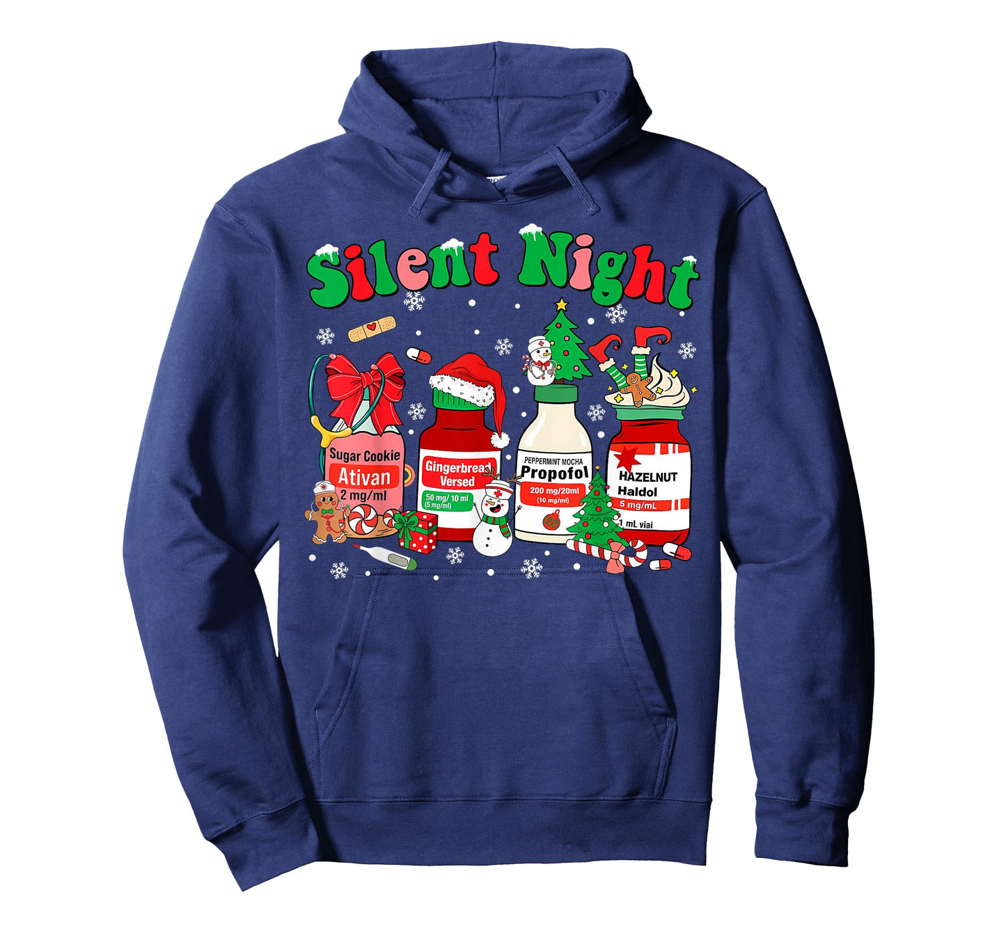 Funny Santa Propofol Silent Night ICU Nurses Merry Christmas T-Shirt