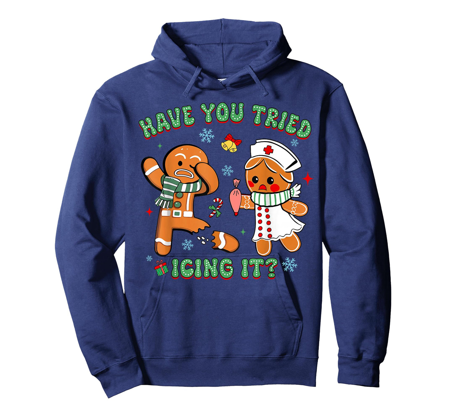 Retro Nurse Christmas Gingerbread Have You Tried Icing It T-Shirt
