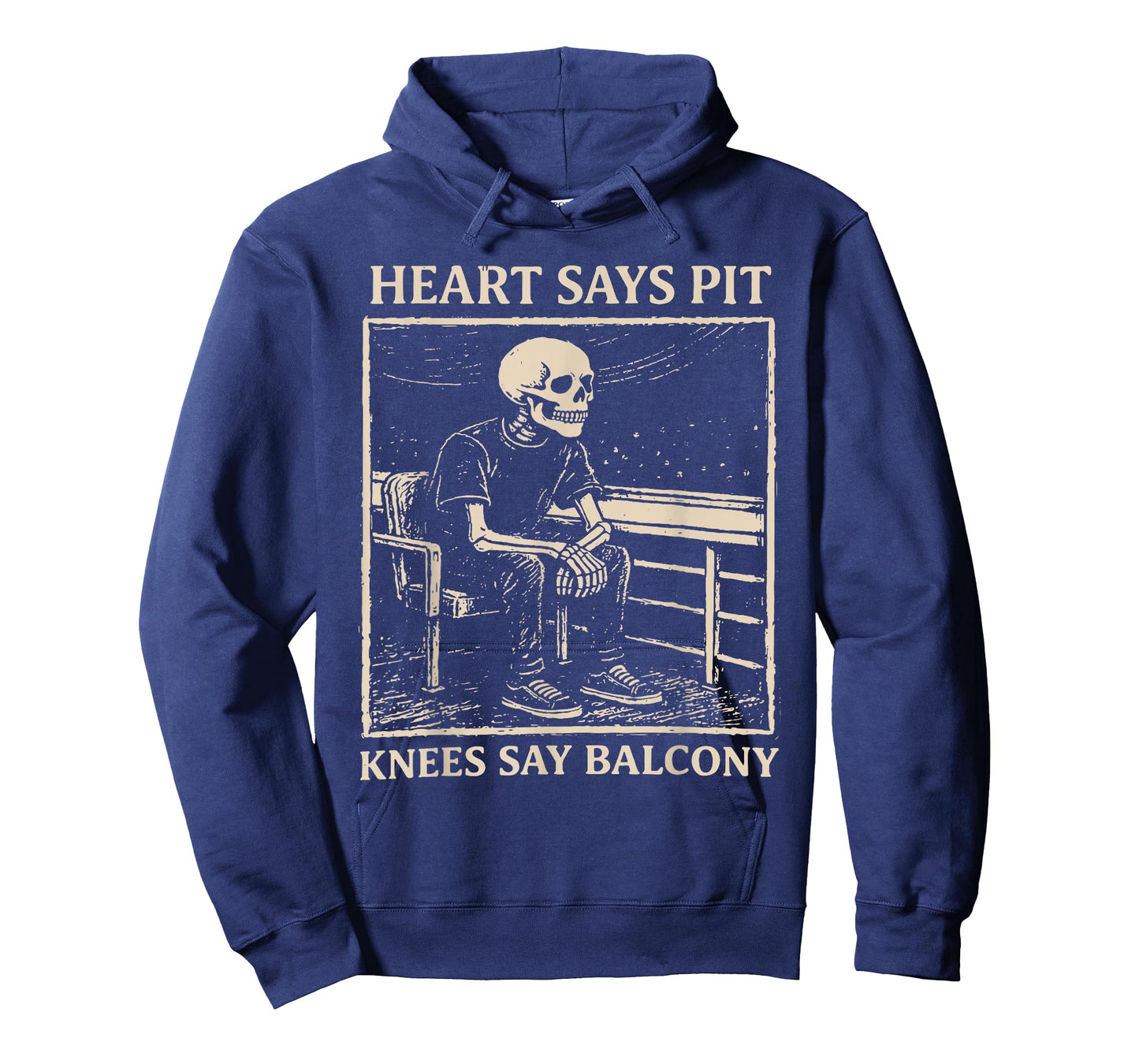 Heart Says Pit Knees Say Balcony Retro Vintage T-Shirt