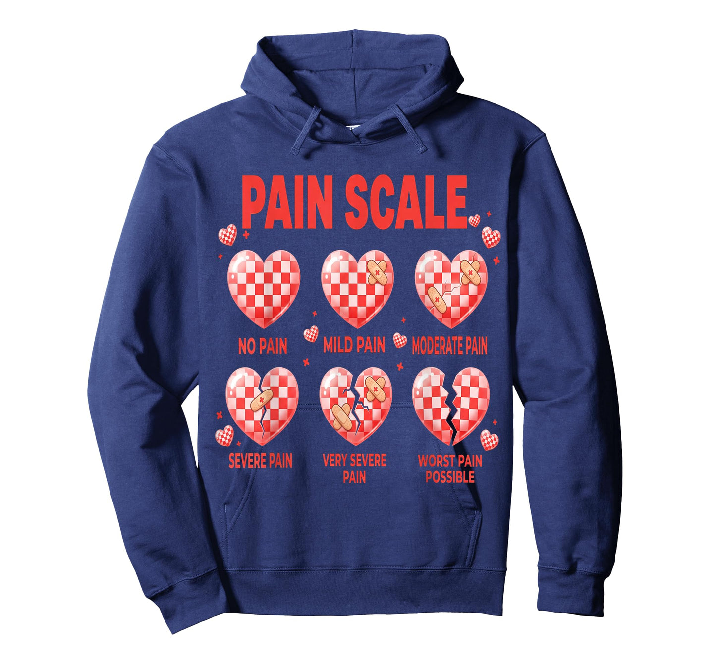 Funny Pain Scale Nurse Valentines Nurses Heart RN ER Nursing T-Shirt