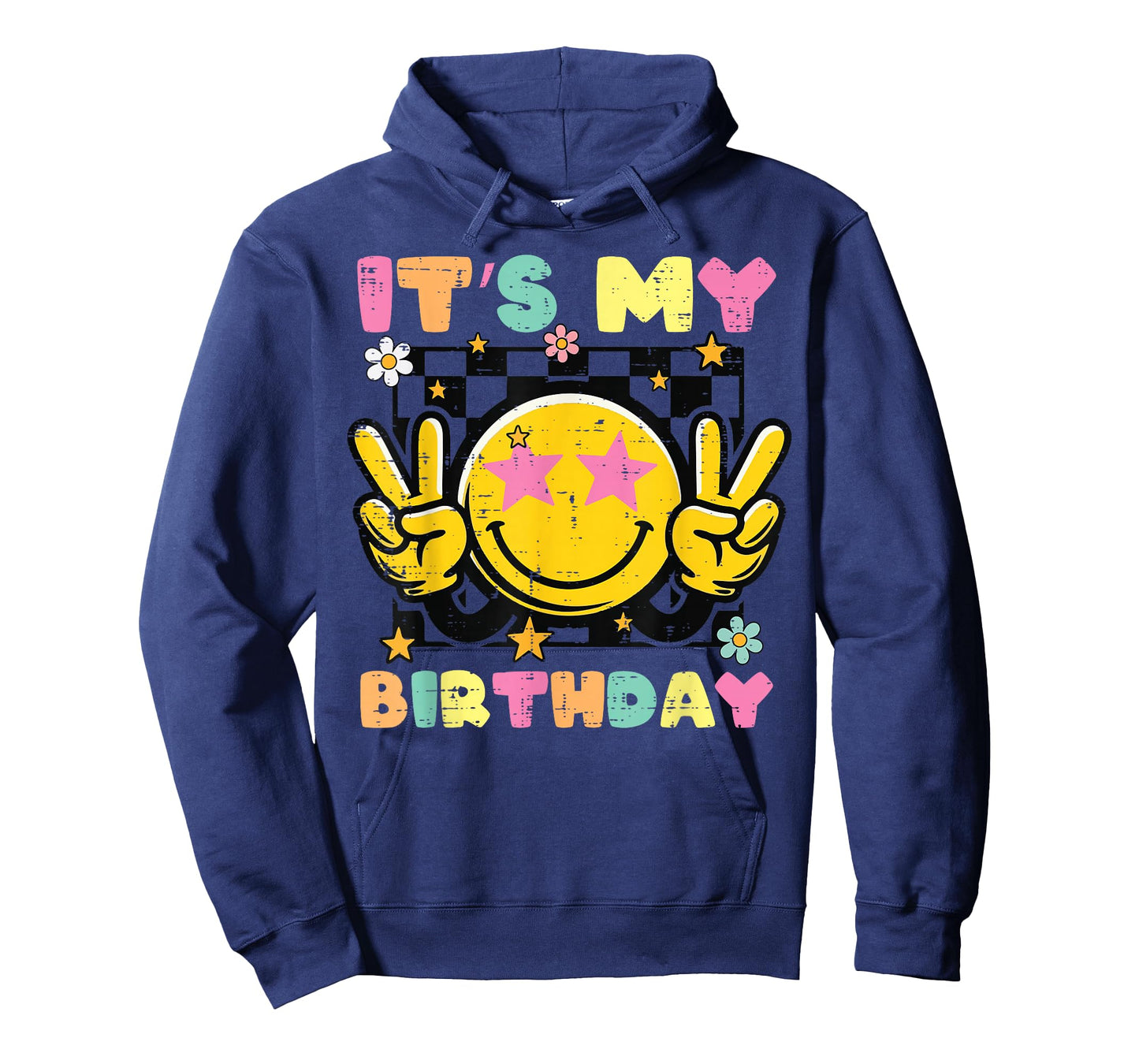 Its My Birthday Smile Happy Peace Retro Groovy Women Men Kid T-Shirt