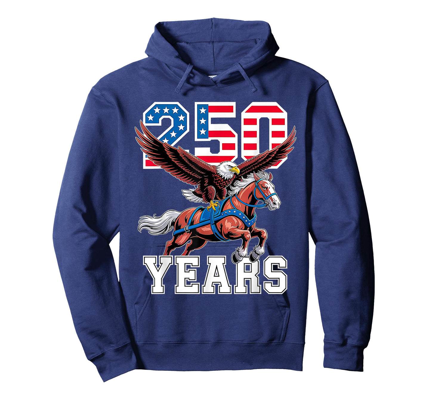 Retro USA 250th Anniversary Bald Eagle and Clydesdale Horse T-Shirt
