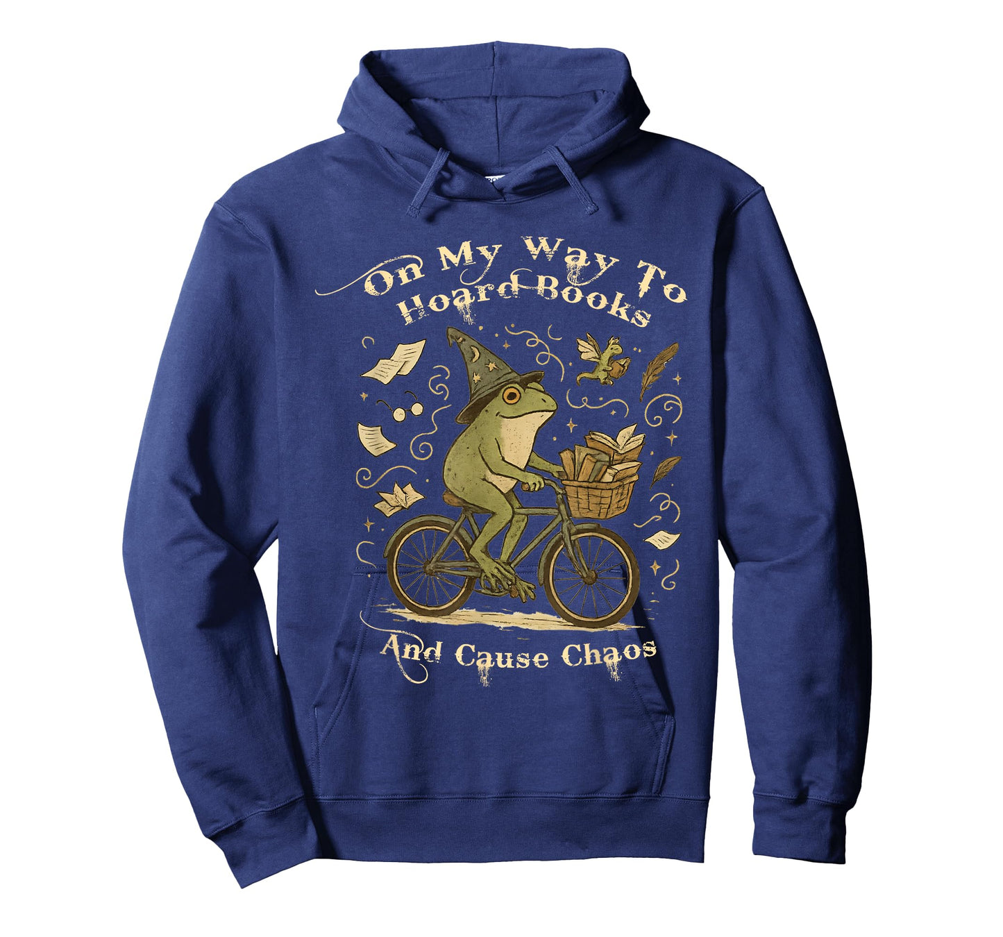 On My Way to Hoard Books and Cause Chaos Tom Foolery Frog T-Shirt