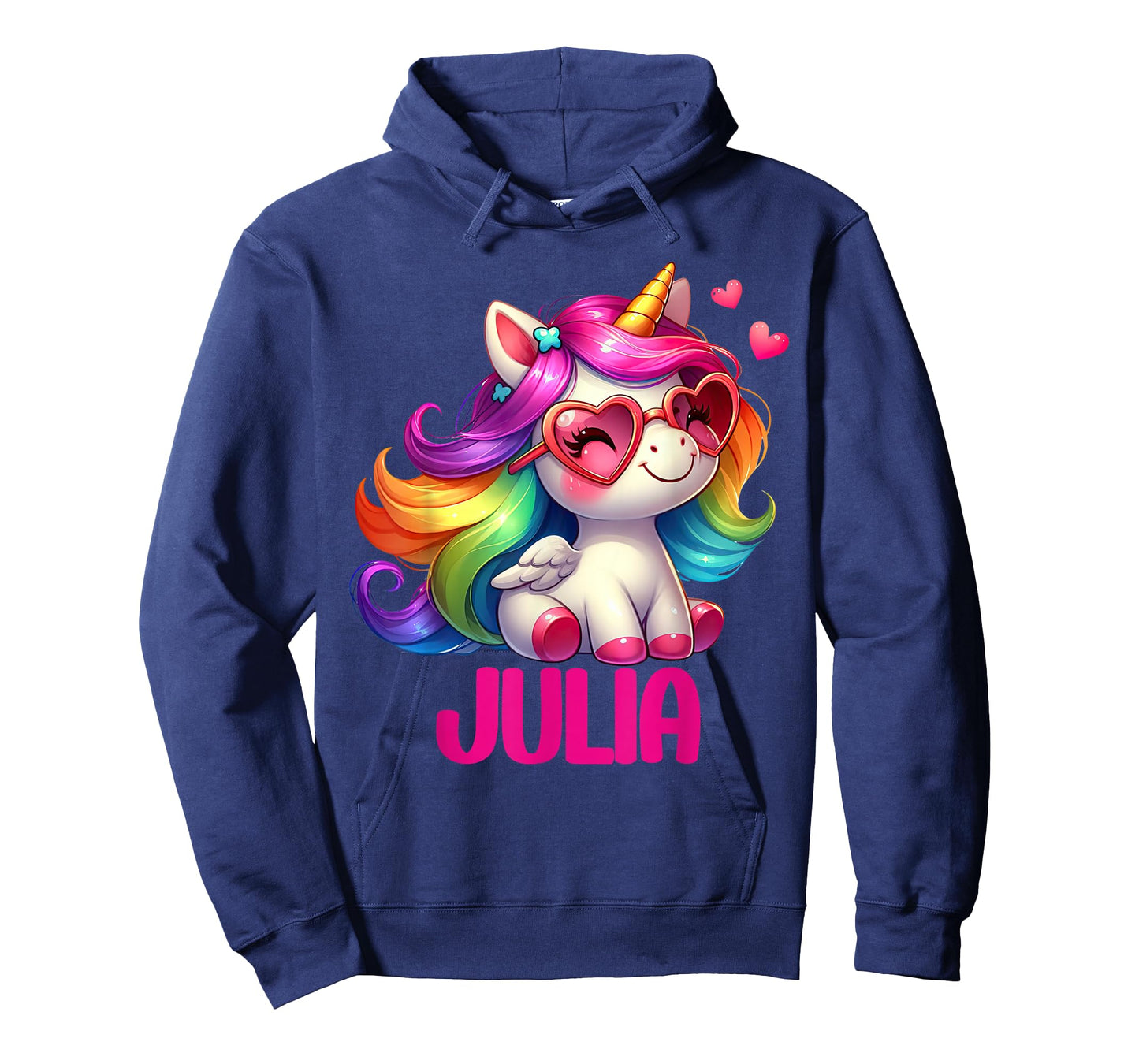 Julia Personalized Name Colorful Unicorn Women Girls T-Shirt