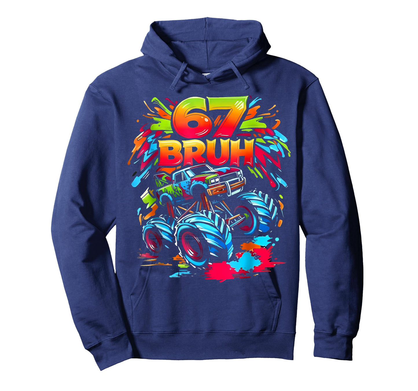 Retro 67 Bruh Monster Truck Birthday Boy Gift for Boys Kids T-Shirt