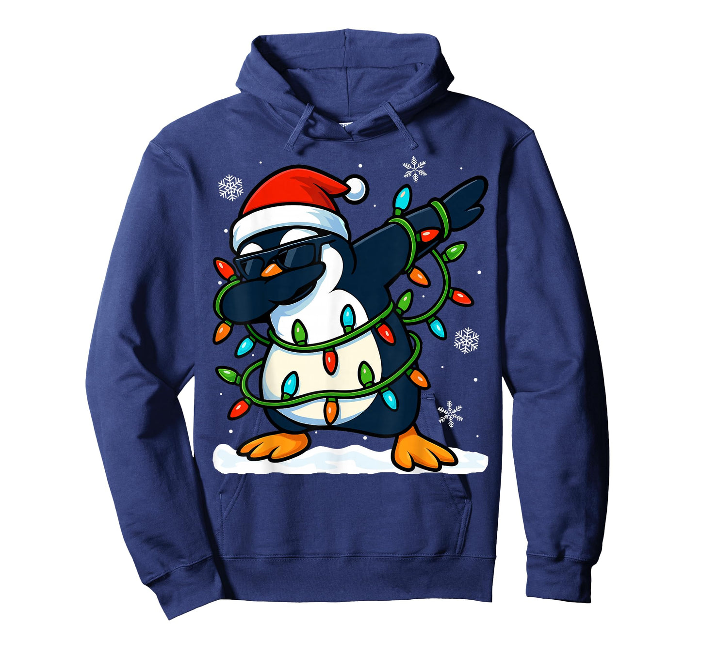 Dabbing Penguin Christmas Girls Xmas Lights Boys Christmas T-Shirt