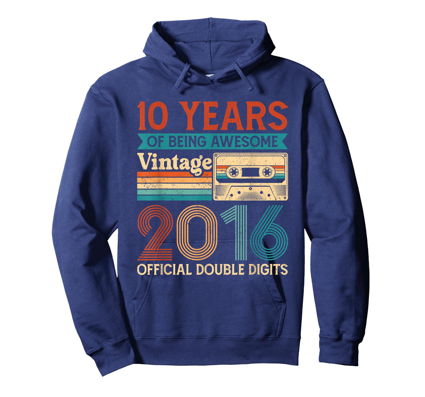 Vintage 2016 Official Double Digits 10yrs Old 10th Birthday T-Shirt