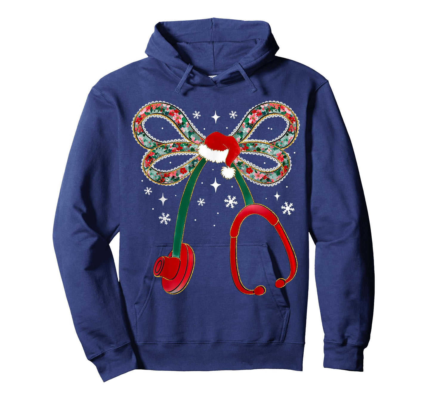 Christmas Nurse Coquette Bow Stethoscope Nursing Xmas Pjs T-Shirt