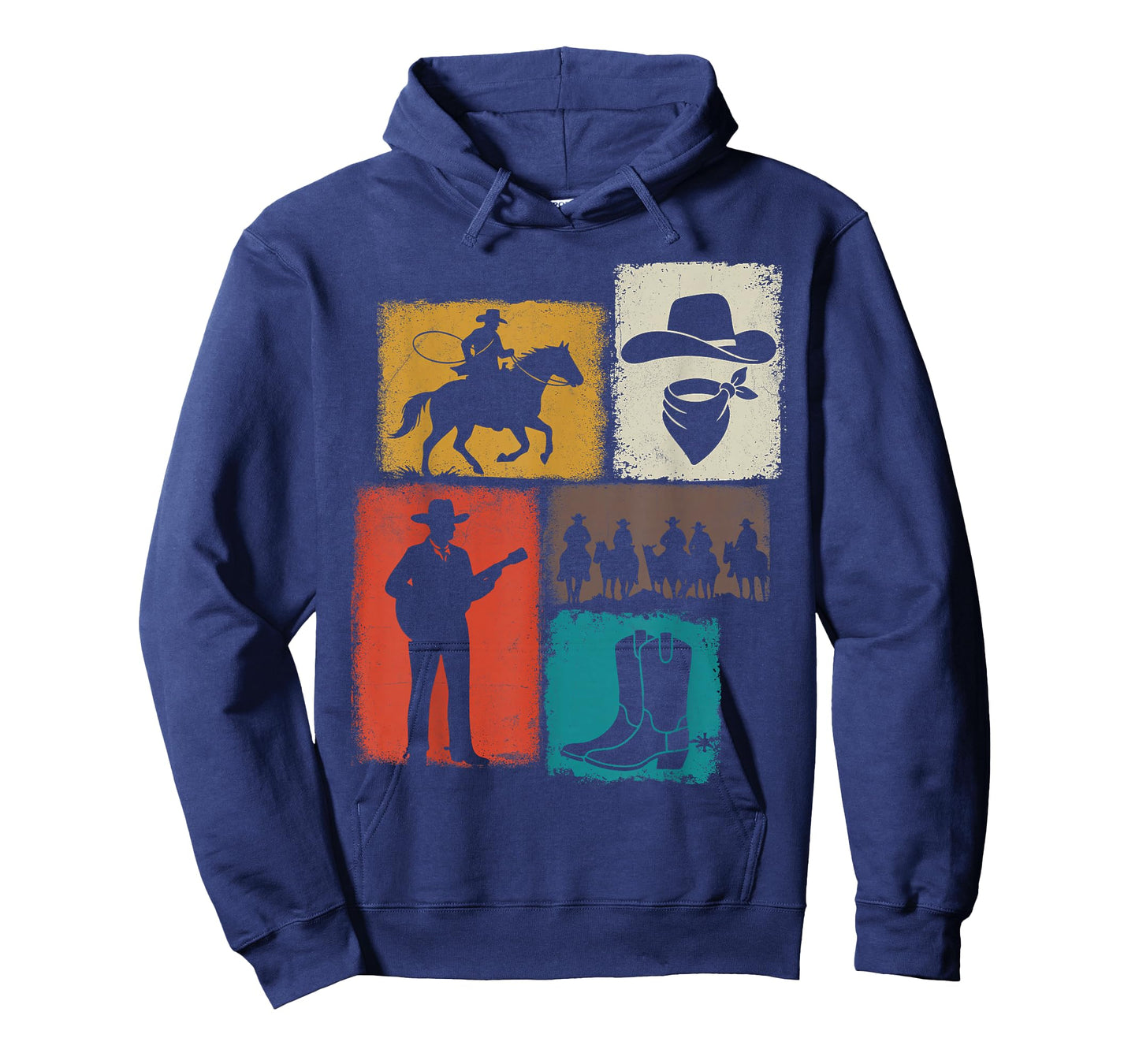 Cowboy Vintage Collage Western Rancher Horseman Rodeo Rider T-Shirt