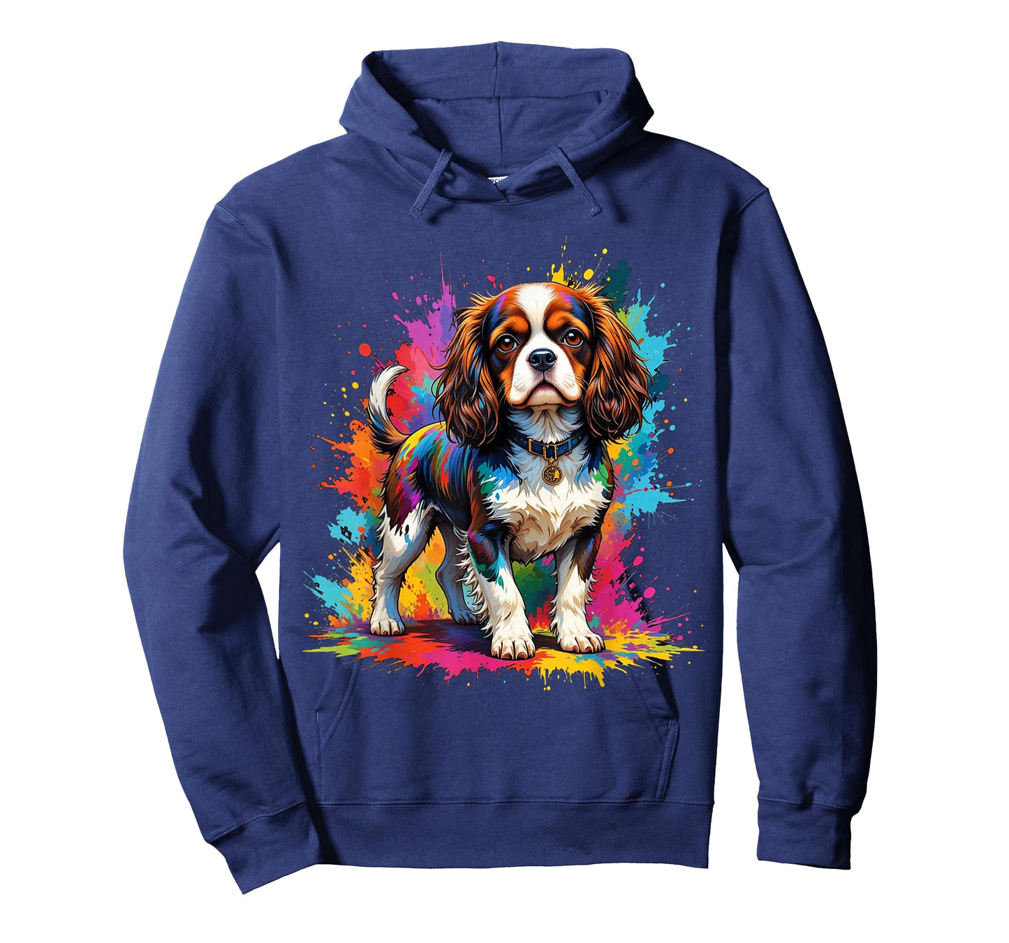 Colorful Cavalier King Charles Spaniel Dog Color Splashes T-Shirt