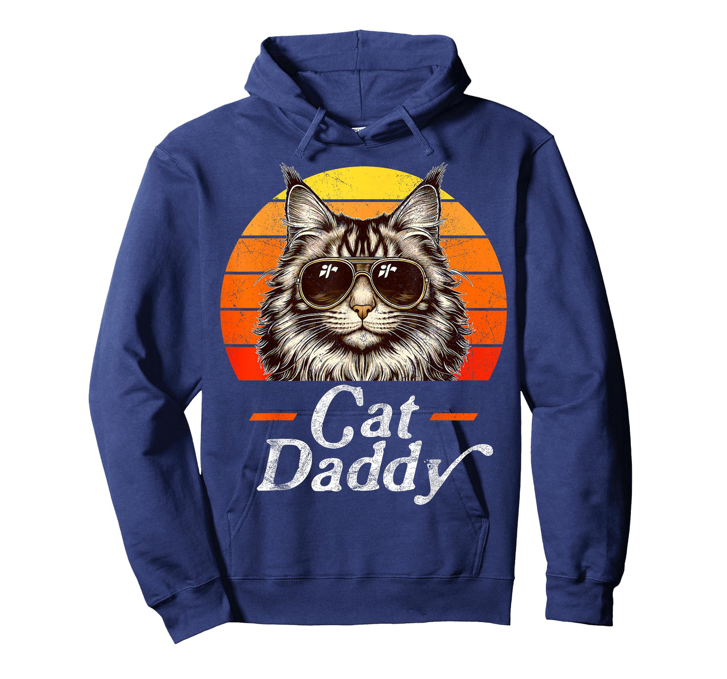 Cat Daddy Cool Maine Coon Cat Father's Day Retro Cat Dad T-Shirt