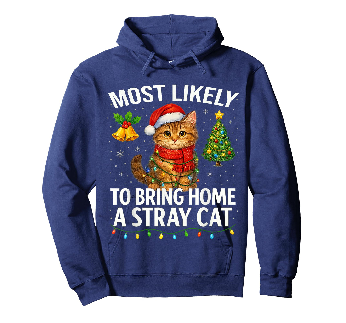 Most Likely to Bring Home A Stray Cat Funny Christmas T-Shirt