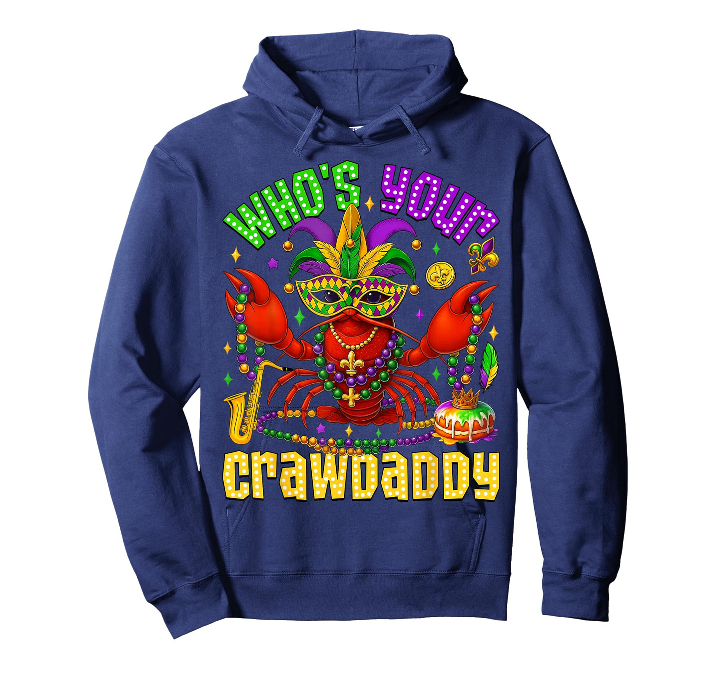 Whos Your Crawdaddy Crawfish Jester Beads Funny Mardi Gras T-Shirt