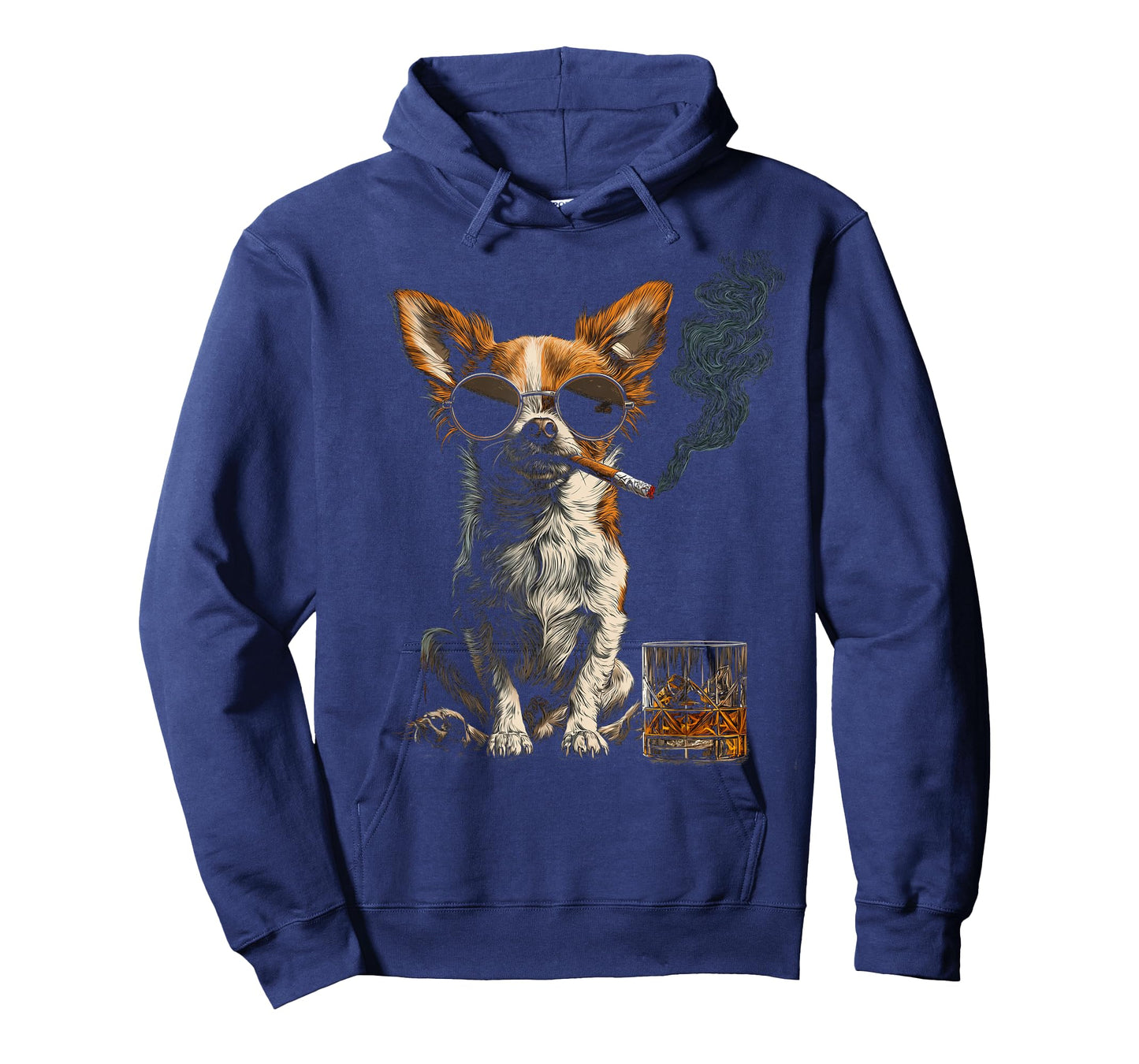 Chihuahua Smoking Cigarette Whisky Lover Funny Dog T-Shirt