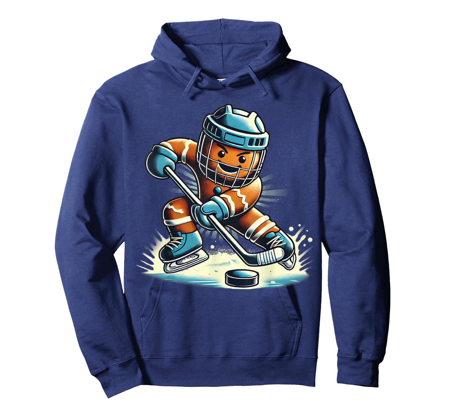 Funny Santa Playing Ice Hockey Fan Players Sport Gingerbread T-Shirt