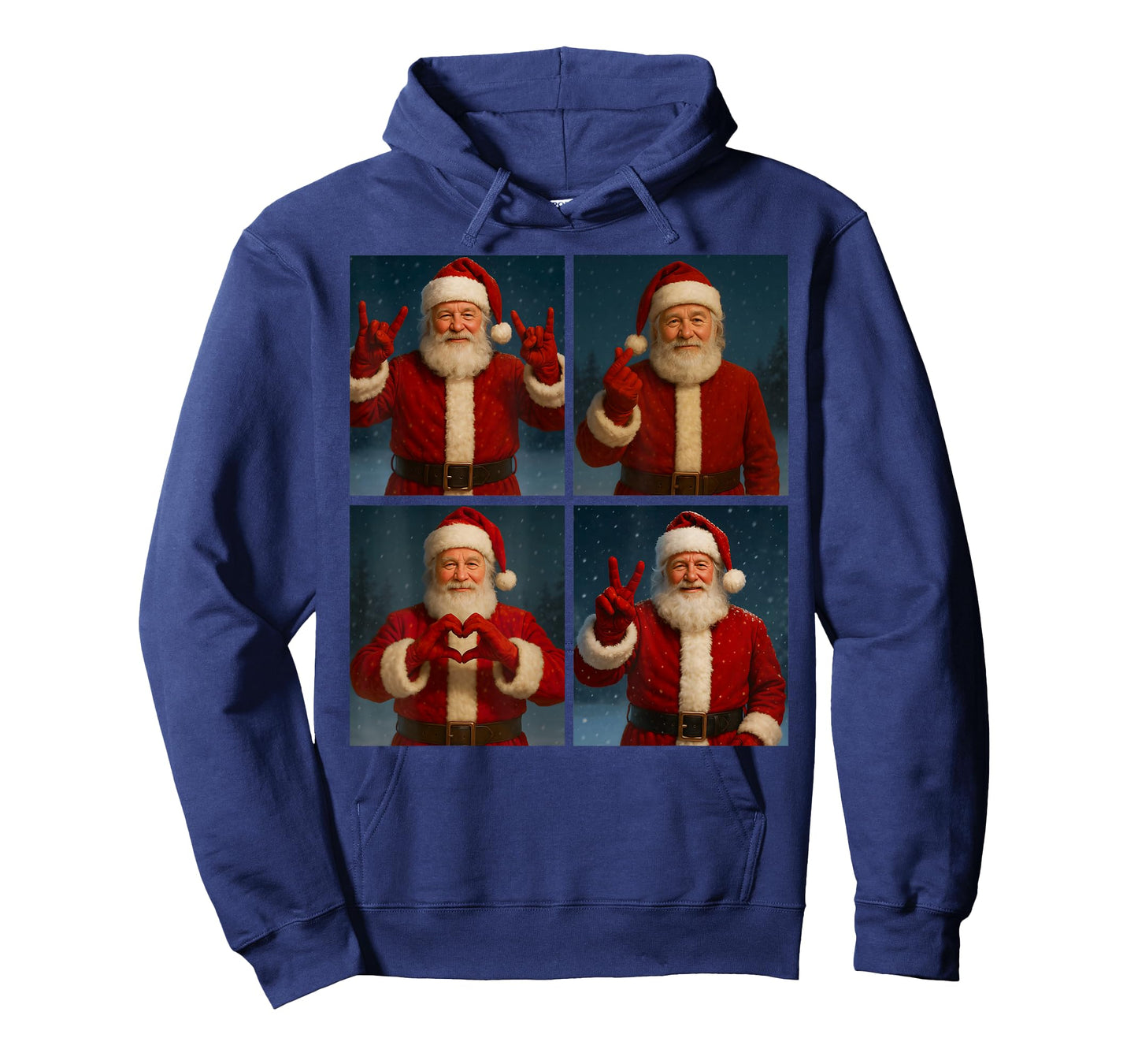 Funny Santa Claus Heart and Peace Sign Retro Christmas Xmas T-Shirt