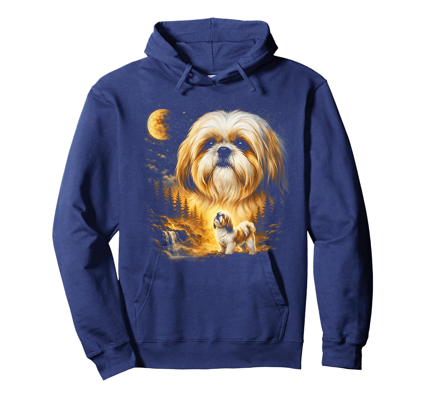 Shih Tzu Howling to The Moon Vintage 90s Funny Dog Graphic T-Shirt