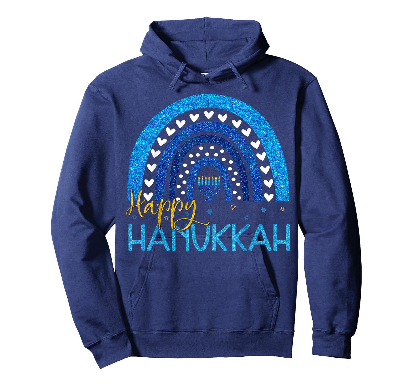 Happy Hanukkah Menorah Rainbow Jewish Gift Women Kid Toddler T-Shirt