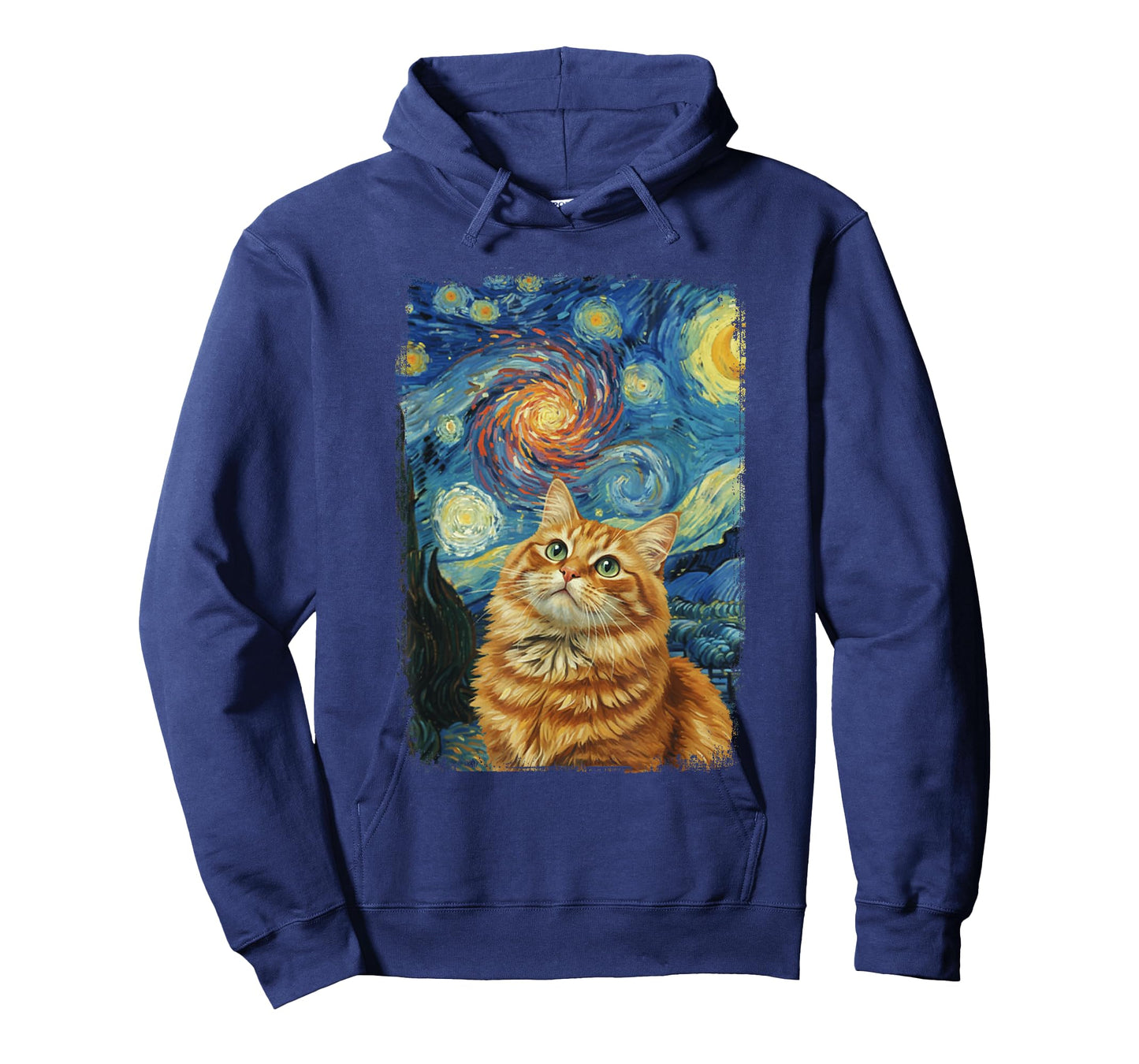 Van Gogh Starry Night Cute Cat Lovers Design T-Shirt