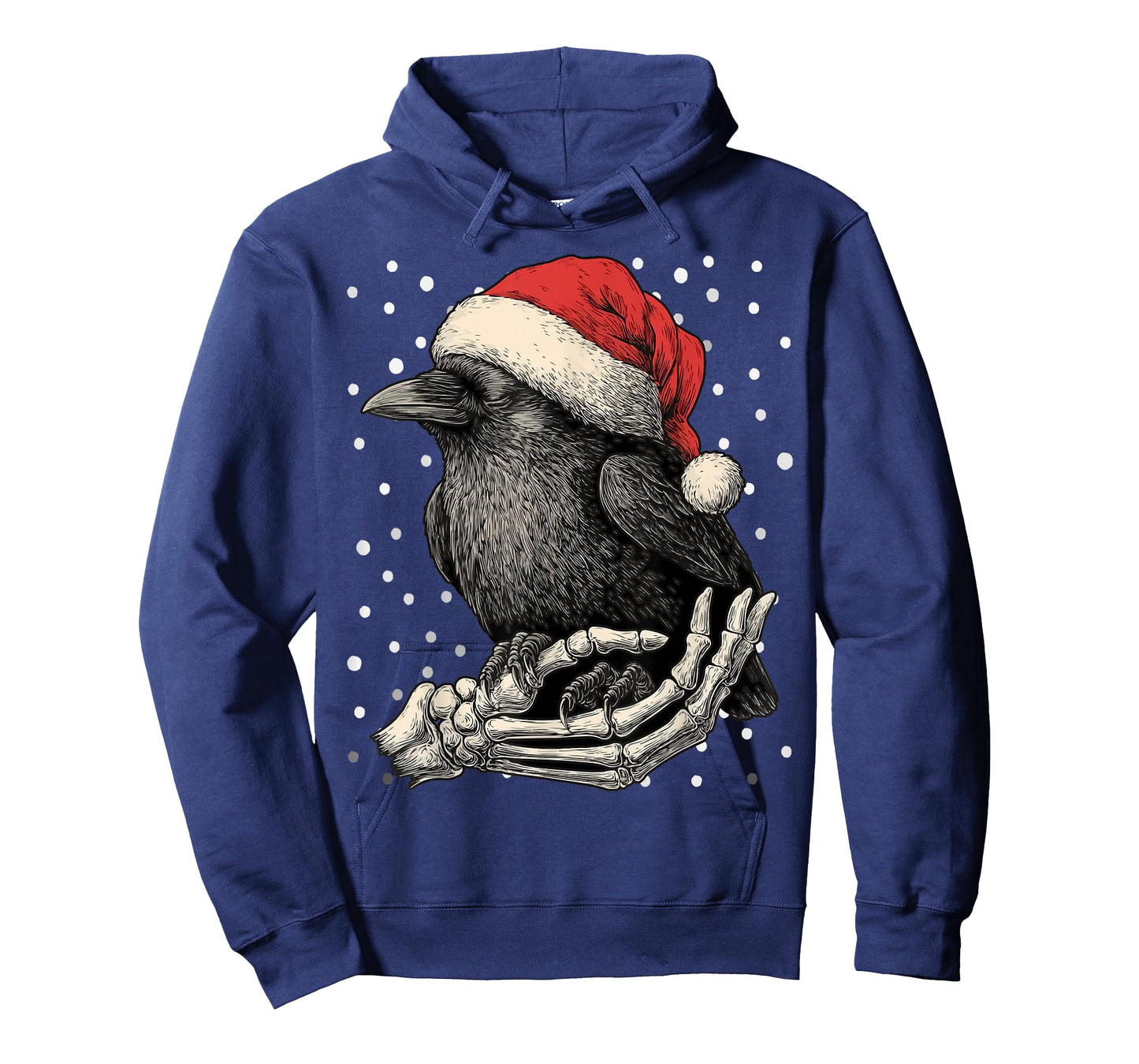 Goth Christmas Crow Santa Hat Skeleton Hand Gothic Animal T-Shirt