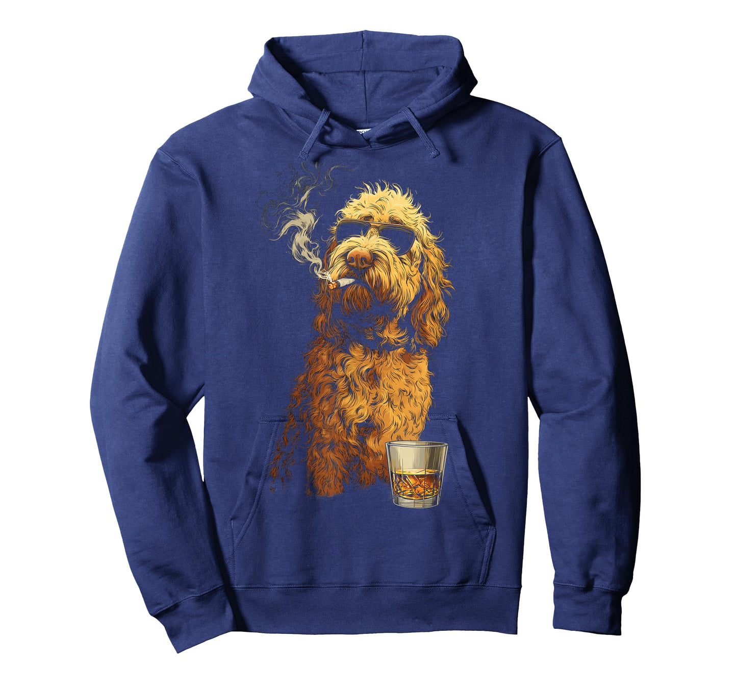 Goldendoodle Smoking Cigarette Whisky Lover Funny Doodle Dog T-Shirt