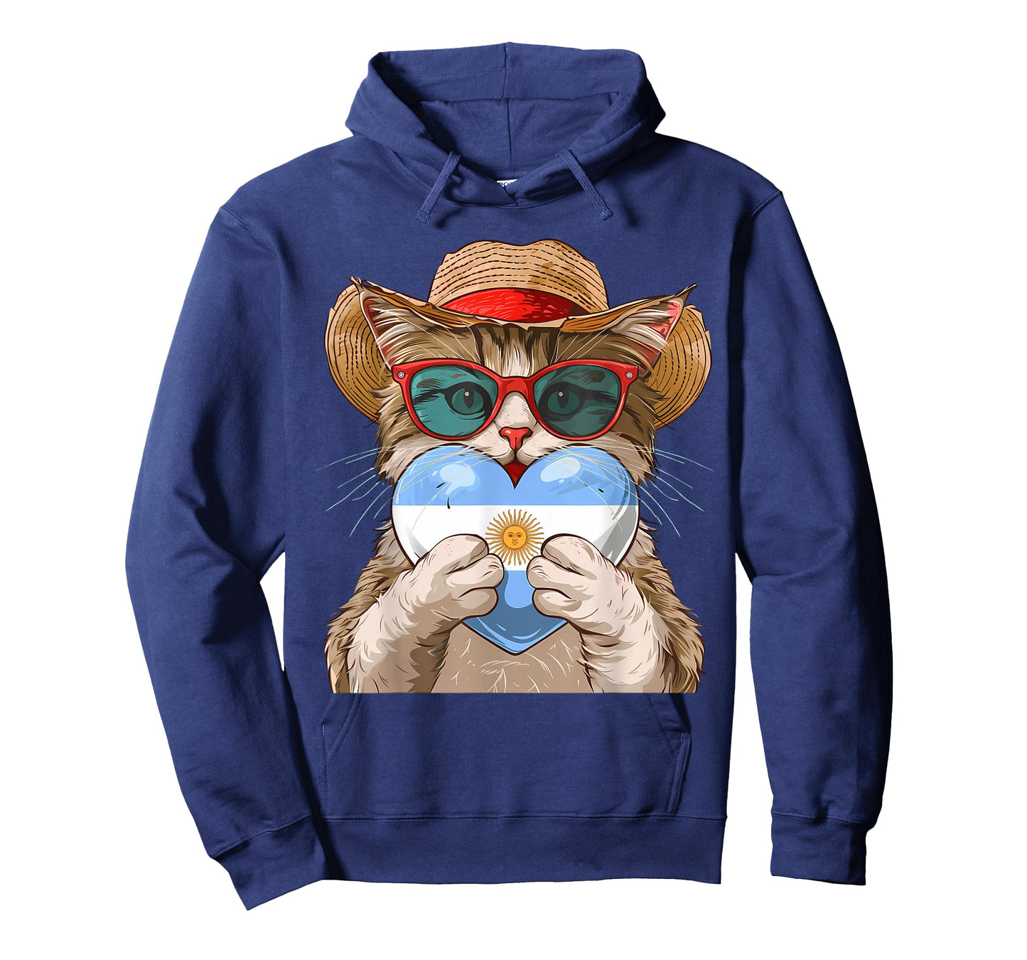 Argentina Pride Cat Heart Argentinian Flag T-Shirt