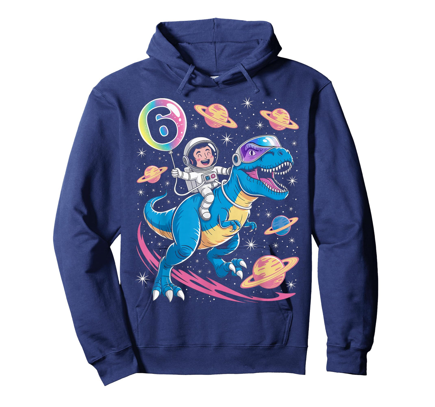 Astronaut Trex Dinosaur 6 Years Old Space Kids 6th Birthday T-Shirt
