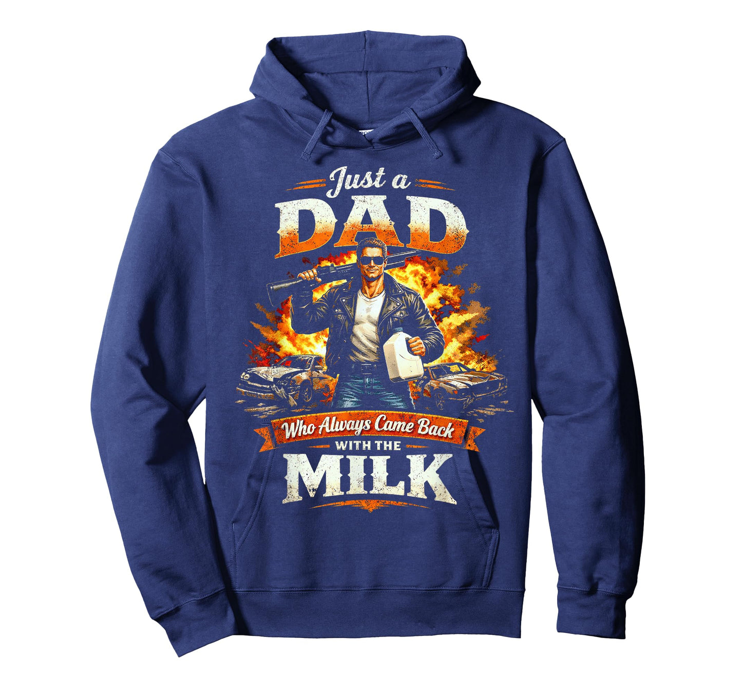 Just A Dad Who Always Came Back with The Milk Action Hero T-Shirt