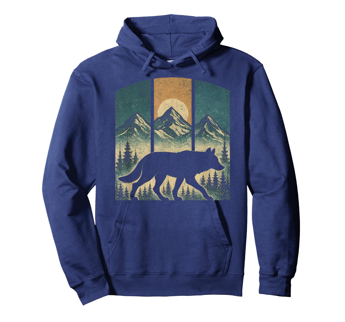 Vintage Wolf Graphic Tee Mountains Nature Men Women Retro T-Shirt