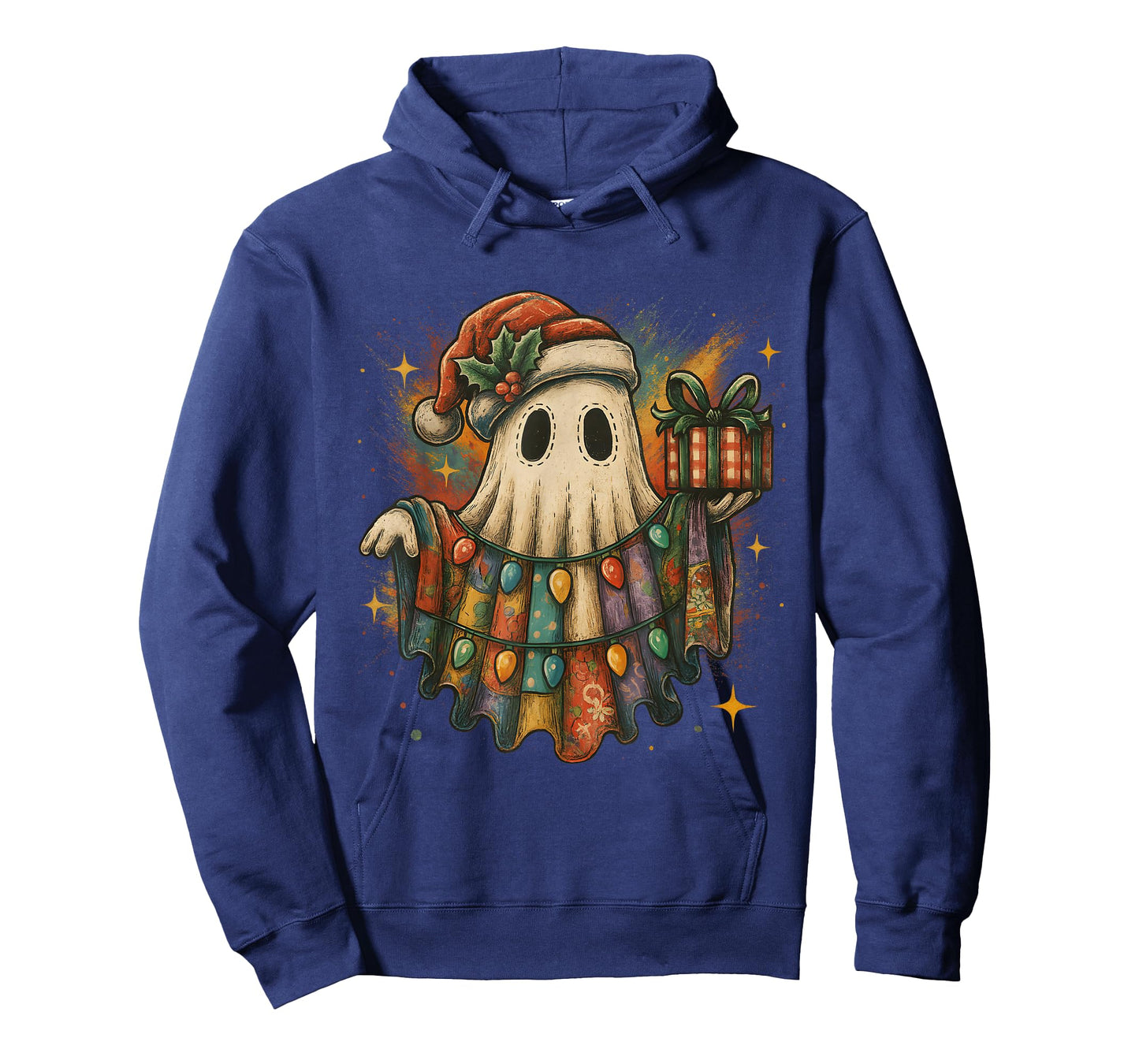 Vintage Christmas Ghost with Lights and Gift T-Shirt