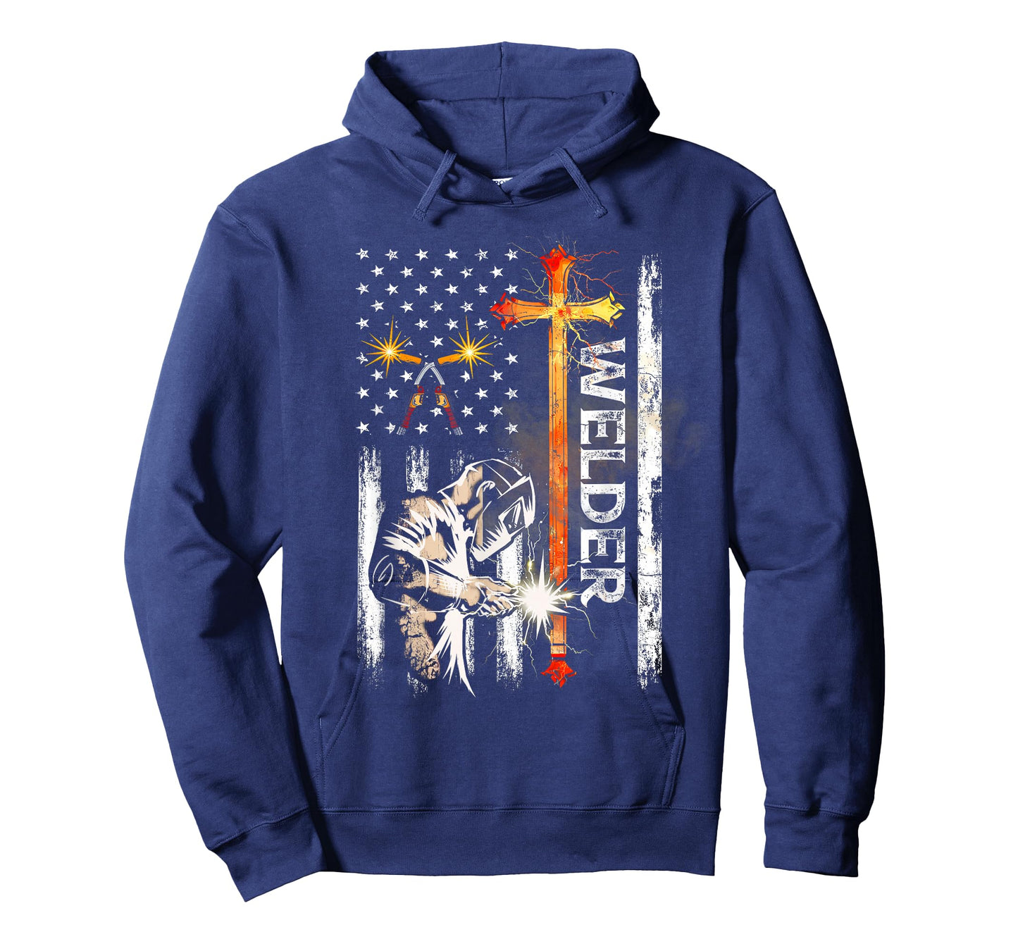 Welder American Flag Welding Faith Cross Christian T-Shirt