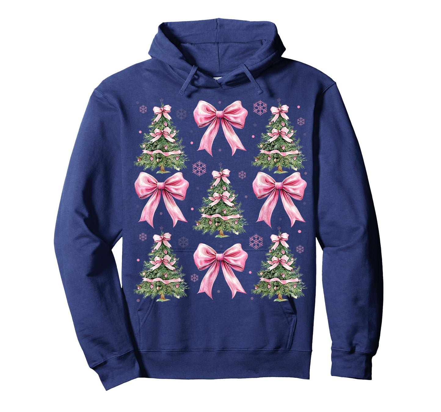 Coquette Bow Pink Christmas Tree Xmas Pajamas Women Girls T-Shirt