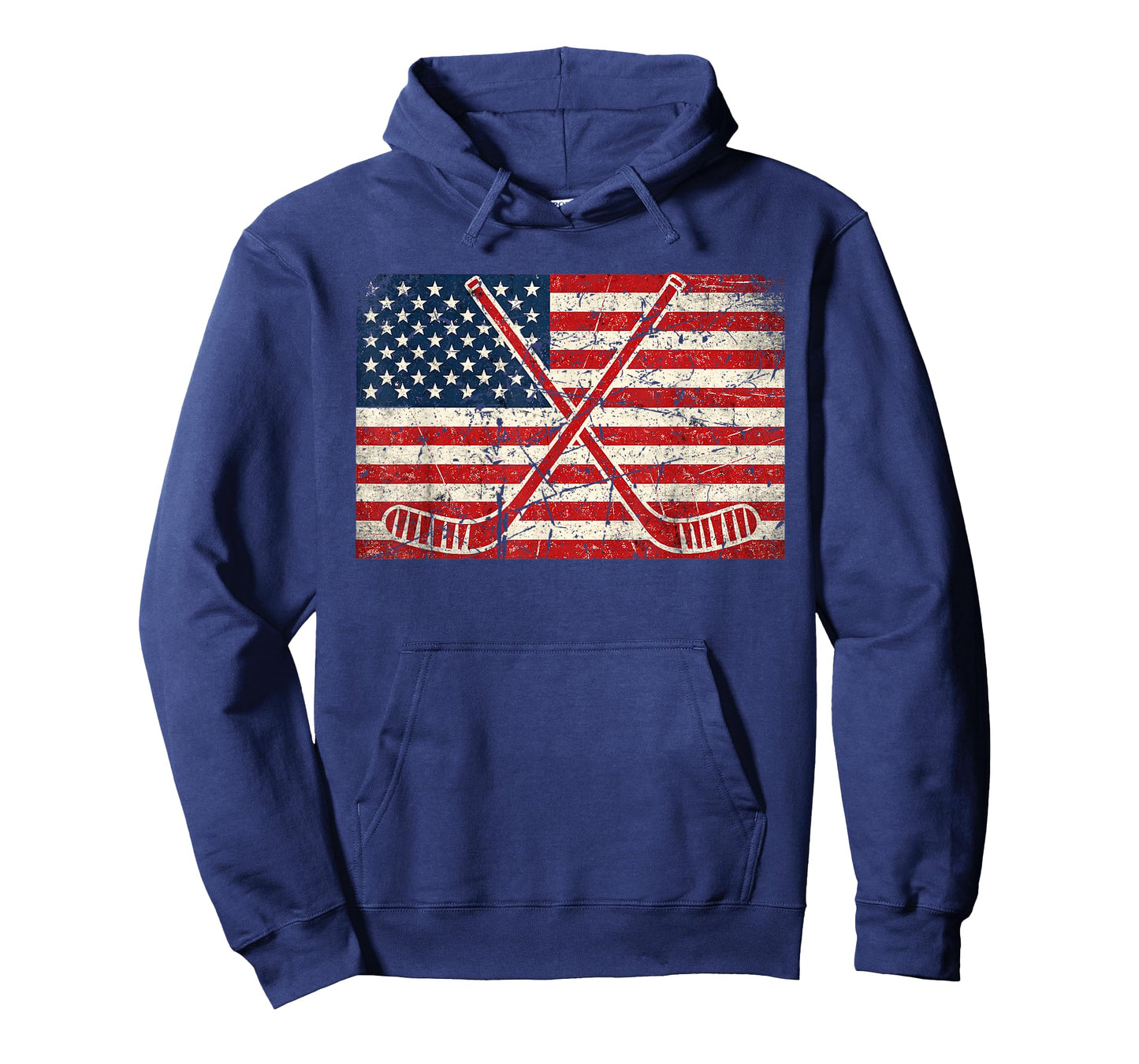 American Pride 4th of July Ice Hockey USA Flag Hockey Sticks T-Shirt