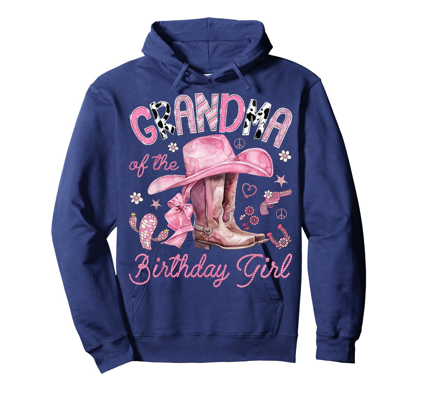 Grandma of The Birthday Girl Pink Cowgirl Western Rodeo T-Shirt