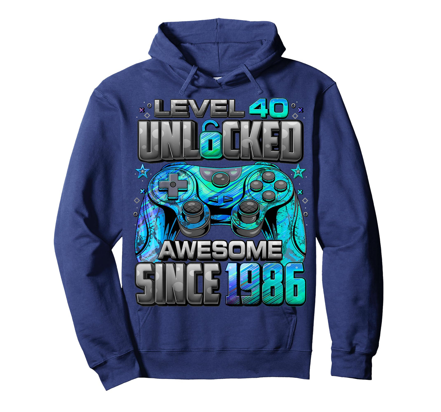 Level 40 Unlocked Awesome Since 1986 40th Birthday Gaming T-Shirt